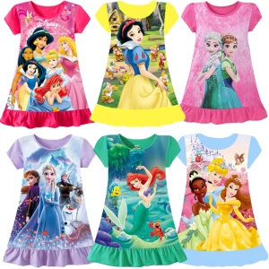 New Summer Anna Elsa Printing Cartoon Sleepwear