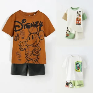 2025 Boys Mickey Mouse short sleeve shirt and shorts and kids set