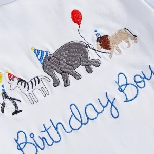 Baby Boy Birthday Animal Print Outfit