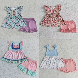 Wholesale Children and Toddler  ruffle shorts and top